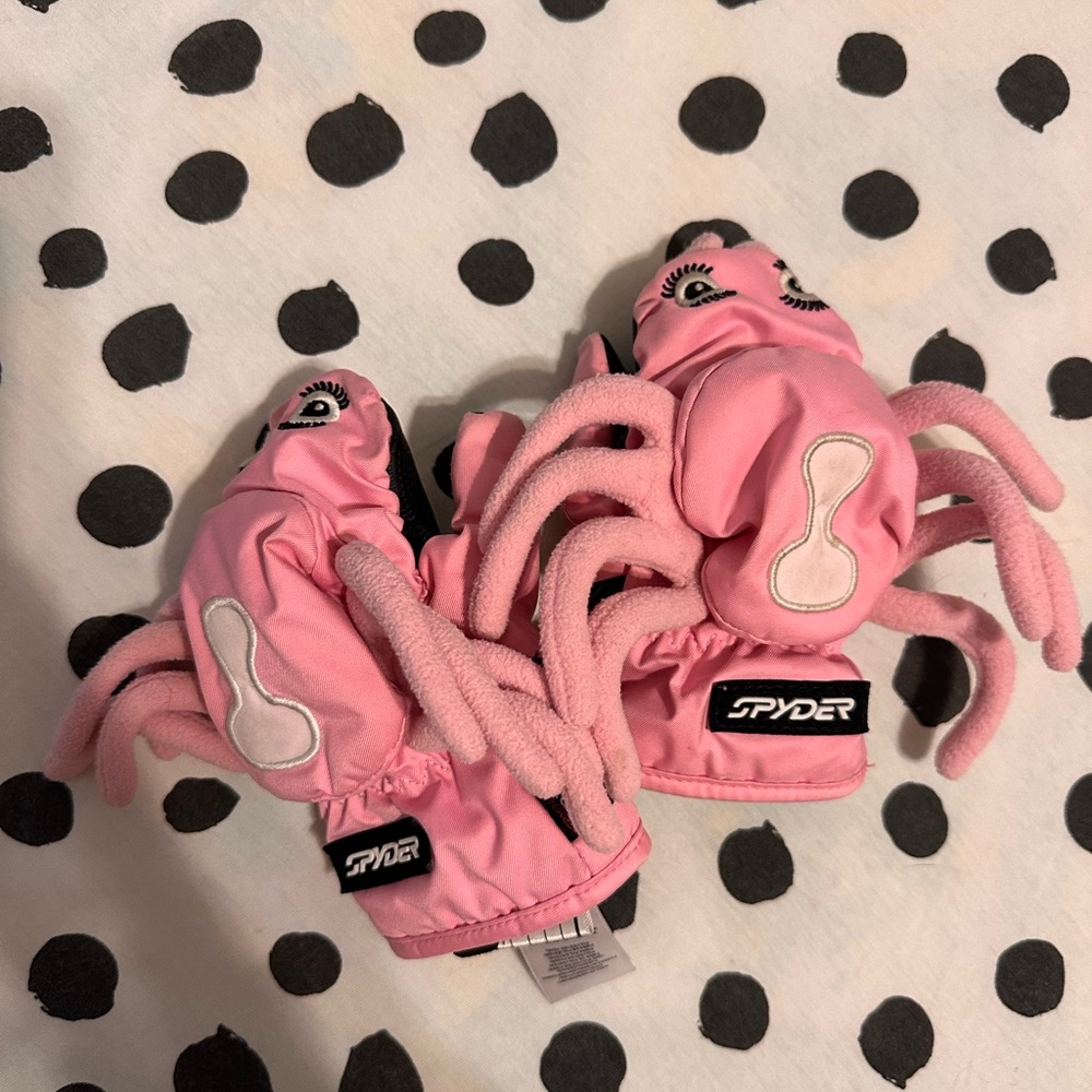 Spyder Pink Spider Mittens for Kids